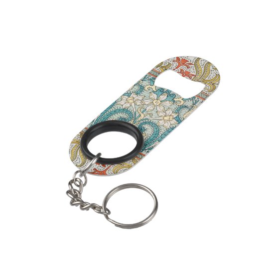 Daffodil chintz art nouveau bloem behang mini flessenopener (Achterkant Gekanteld)