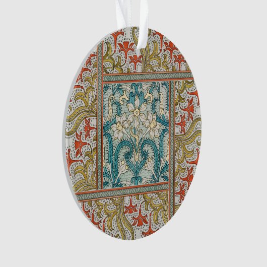 Daffodil chintz art nouveau bloem behang ornament (voorkant)