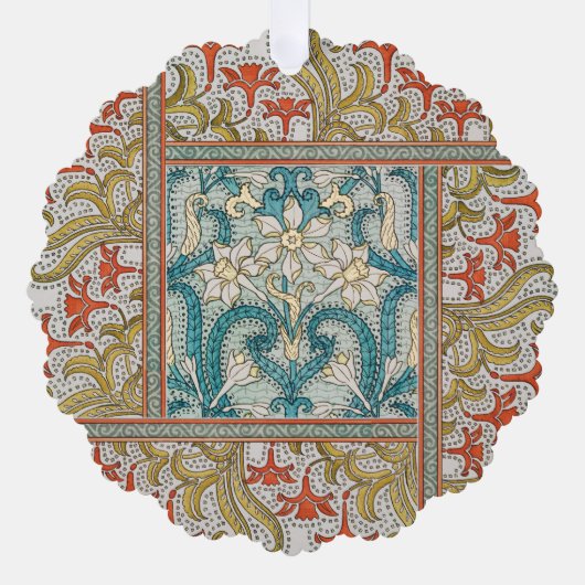 Daffodil chintz art nouveau bloem behang ornament kaart (Voorkant)