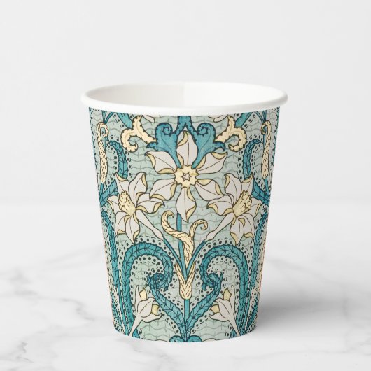 Daffodil chintz art nouveau bloem behang papieren bekers (Links)