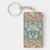 Daffodil chintz art nouveau bloem behang sleutelhanger (Voorkant)