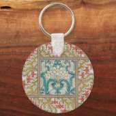 Daffodil chintz art nouveau bloem behang sleutelhanger (Achterkant)