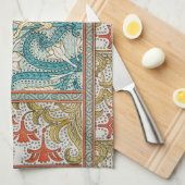 Daffodil chintz art nouveau bloem behang theedoek (Quarter Fold)