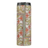 Daffodil chintz art nouveau bloem behang thermosbeker (Achterkant)