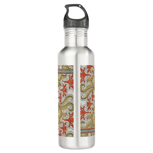 Daffodil chintz art nouveau bloem behang waterfles  (Achterkant)