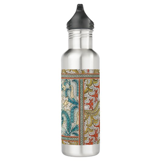 Daffodil chintz art nouveau bloem behang waterfles  (Rechts)