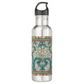 Daffodil chintz art nouveau bloem behang waterfles  (Voorkant)
