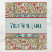 Daffodil chintz art nouveau bloem behang wijn etiket (Enkel label)