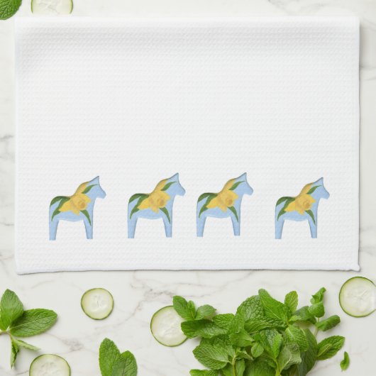 Daffodil Dala Horse MoJo Kitchen handdoek (Gevouwen)