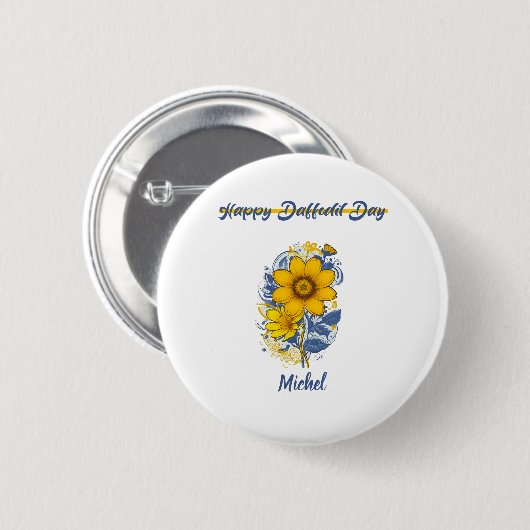 Daffodil Day - Daffodil kankerbewustzijnsbloem Ronde Button 5,7 Cm (Voorkant /achterkant)