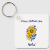 Daffodil Day - Daffodil kankerbewustzijnsbloem Sleutelhanger (Voorkant)