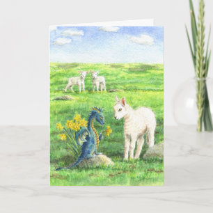 Daffodil Dragon and Lamb (Lente/Pasen) kaart