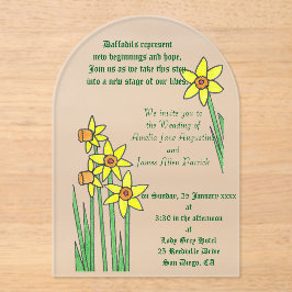 Daffodil Dream Wedding Invitation Acryl Uitnodigingen