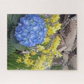 Daffodil en Hydrangea Garden Jigzaag Puzzle Legpuzzel (Horizontaal)