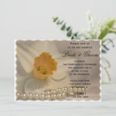 Daffodil en Pearls Wedding Kaart (Staand voorkant)