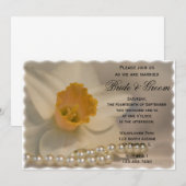 Daffodil en Pearls Wedding Kaart (Voorkant / Achterkant)