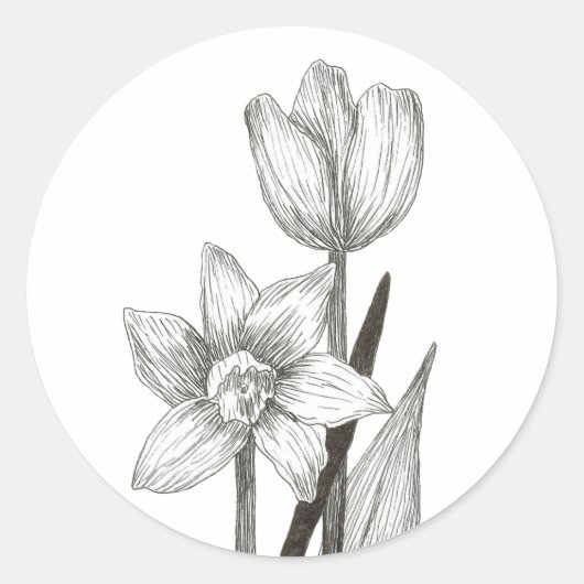 Daffodil en Tulip sticker (Voorkant)