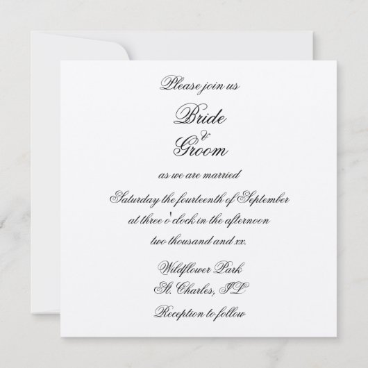 Daffodil et perles Faire-part de mariage (Dos)