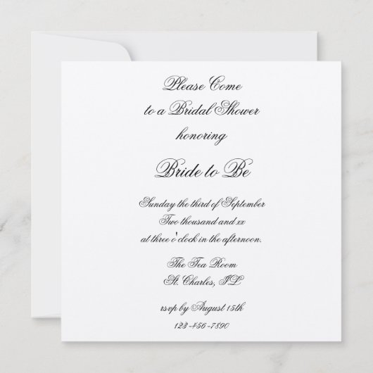 Daffodil et perles nuptiale douche Invitation (Dos)