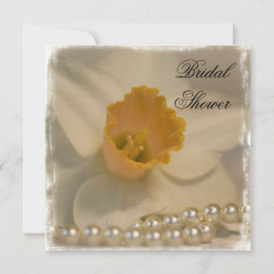 Daffodil et perles nuptiale douche Invitation