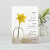 Daffodil et perles Quinceanera Party Invitation (Debout devant)