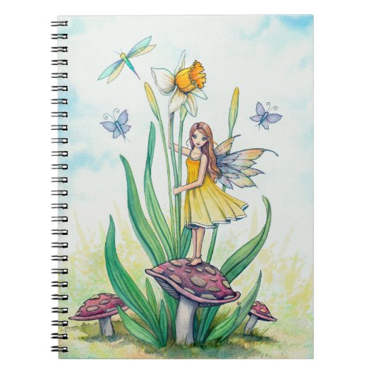 Daffodil Fairy Fantasy Art Notitieboek (Voorkant)