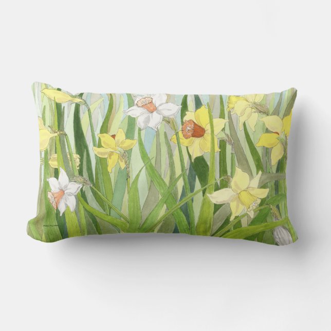 Daffodil Fields Lumbar Pillow Kussen (Voorkant)
