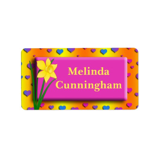 Daffodil - Filles étiquette du nom de l'école (Devant)