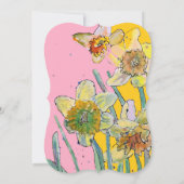 Daffodil Floral 40e anniversaire Invitation jaune (Dos)