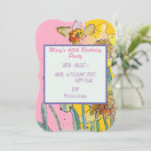 Daffodil Floral 40e anniversaire Invitation jaune (Debout devant)