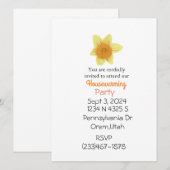 Daffodil Floral Housewarming Party Uitnodiging (Voorkant / Achterkant)