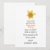 Daffodil Floral Housewarming Party Uitnodiging (Voorkant / Achterkant)