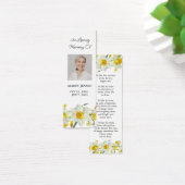 Daffodil Floral Photo Funeral Memorial Bookmark (Bureau)