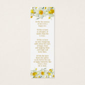 Daffodil Floral Photo Funeral Memorial Bookmark (Dos)