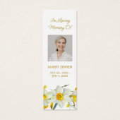 Daffodil Floral Photo Funeral Memorial Bookmark (Devant)