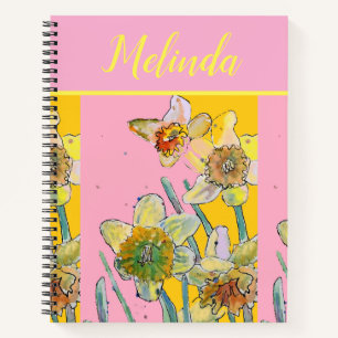 Daffodil Floral Waterverf Notitieboek Journal