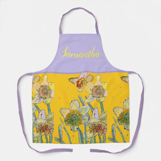 Daffodil Floral Yellow Viola Spring Flower Pattern Schort (Voorkant)