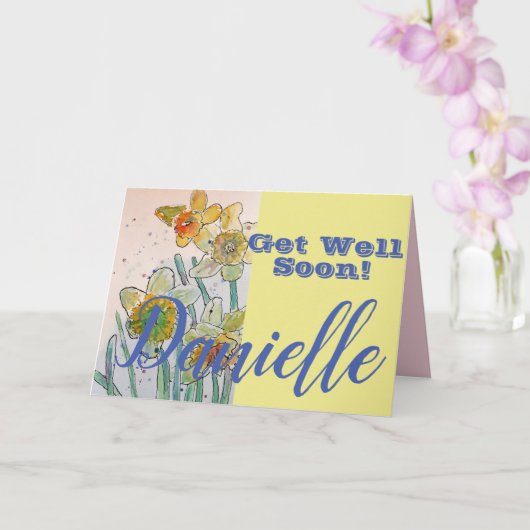 Daffodil Flower Get Good Snel Womans Name Card Kaart (Orchidee)