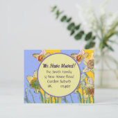 Daffodil Flower Nouvelle Adresse Carte Postale Nou (Debout devant)