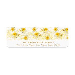Daffodil Flower Return-adresetiketten Etiket