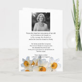 Daffodil Funeral Ceremony Program Card Bedankkaart (Achterkant)