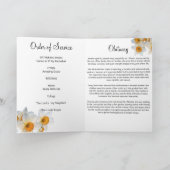 Daffodil Funeral Ceremony Program Card Bedankkaart (Binnen)