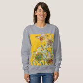 Daffodil Gele daffodis florale Waterverf Bloem Trui (Voorkant volledig)