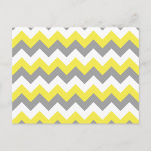 Daffodil Grey and White Zigzag 2 Briefkaart