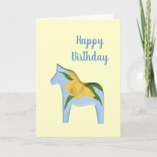 Daffodil Horse Birthday Kaart