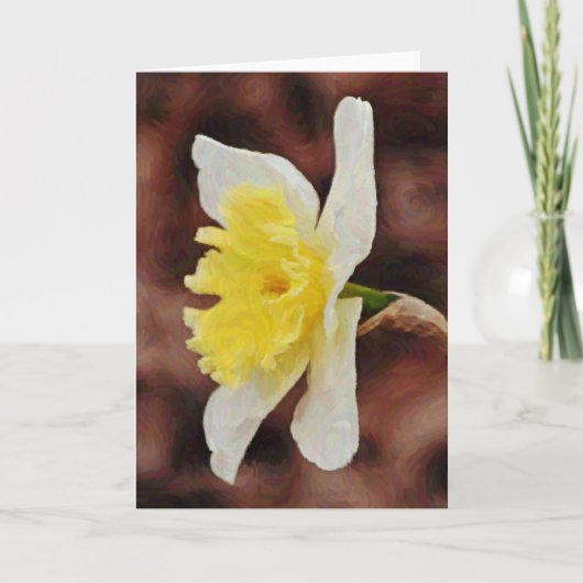 Daffodil Impressionistisch Gouache Artsy Note Kaar Kaart (Voorkant)