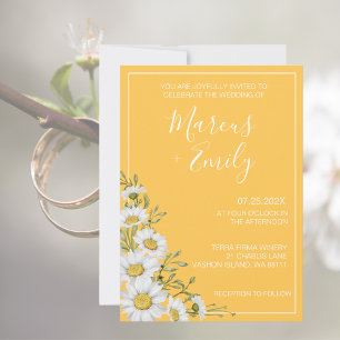 Daffodil Jaune & Blanc Faire-part de mariage de ma