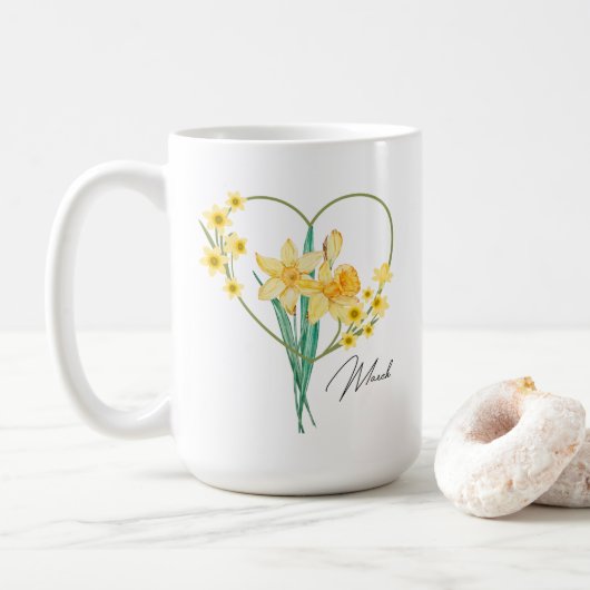 Daffodil Koffie Mok Geboorte Bloem (Met donut)