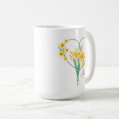 Daffodil Koffie Mok Geboorte Bloem (Voorkant rechts)