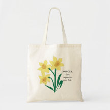 Daffodil March Birth Month Flower Bag
